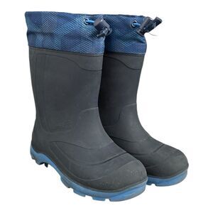 Kamik Waterproof Snow Boots Kids Sz 1 Snobuster 2 Blue Rubber Mid Calf Lined